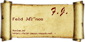 Feld János névjegykártya