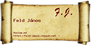 Feld János névjegykártya
